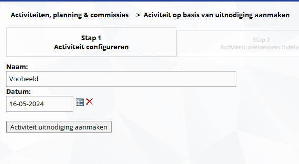 Diplomazwemmen activiteit aanmaken knop